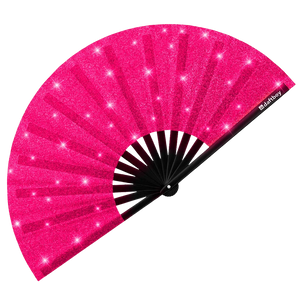 Hawt Pink Glitter Glam Fan