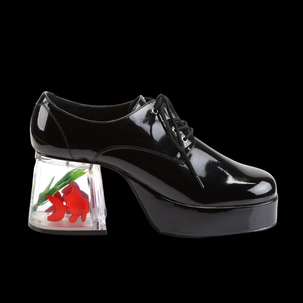 Mens platform store shoes with goldfish