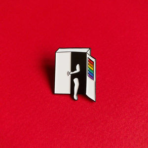 Hang On, I'm Coming Out — enamel pin