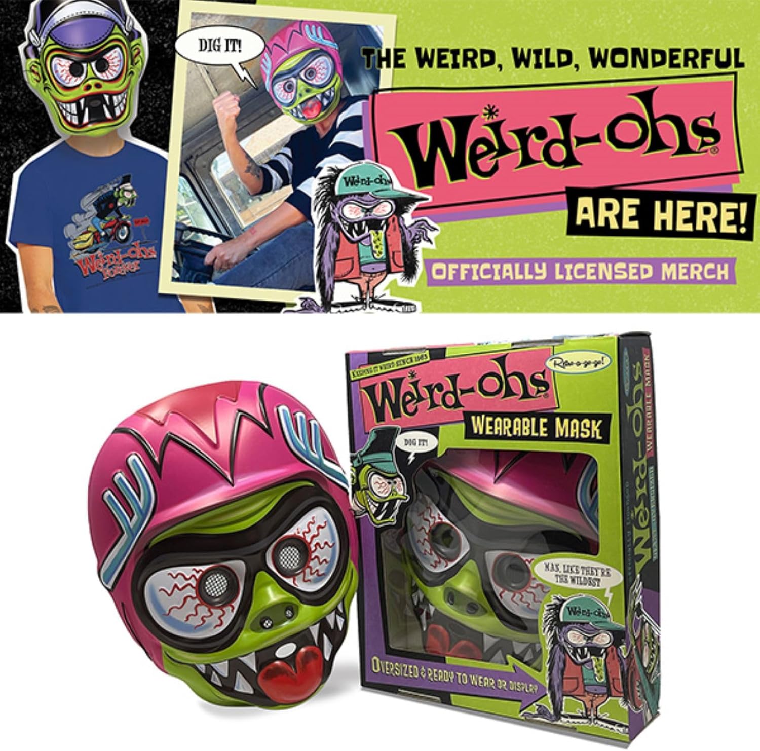 Weird-Ohs Davey Wearable Mask - Green Machine