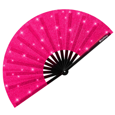 Hawt Pink Glitter Glam Fan