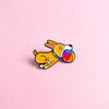 Doggo (rainbow) — enamel pin