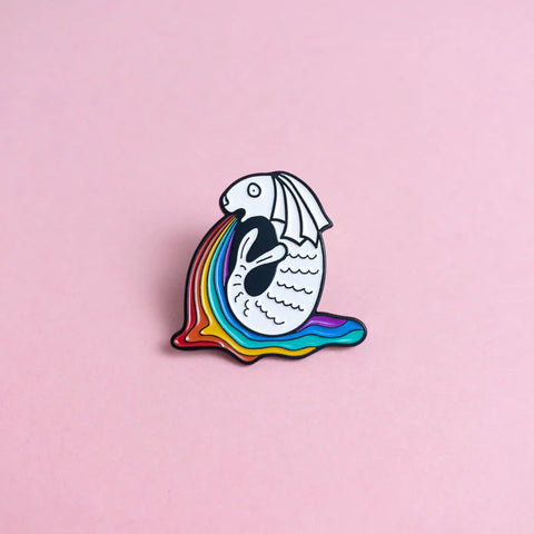 Rainbow Merlion — enamel pin