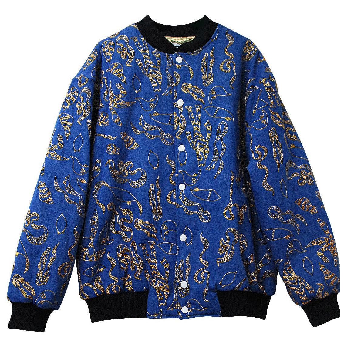 DENIM JACKET WITH GOLD EMBROIDERY