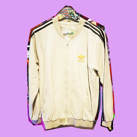 ADIDAS LEATHER TRACKSUIT SET BEIGE