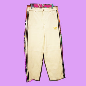 ADIDAS LEATHER TRACKSUIT SET BEIGE
