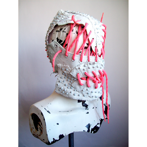 DECONSTRUCTED SHOES WITH PINK LACES MASK